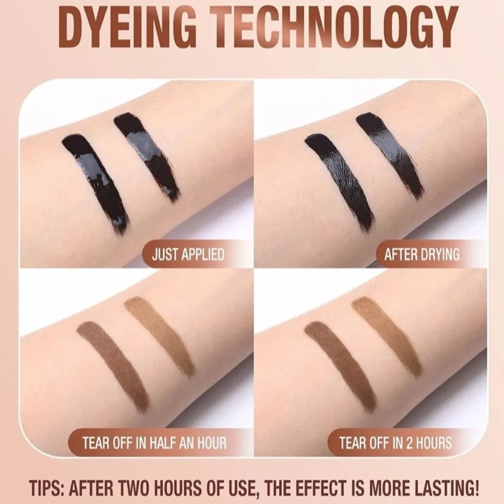 Natural Color Eyebrow Dye Cream Last Up To 5 Day with Brush Semi-permanent Eyebrow Film-form Tear-off Eyebrow Makeup Daily Use