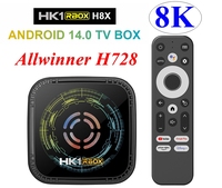 HK1 RBOX H8X Android 14 TV BOX 4GB 64GB Allwinner H728 Octa Core 8K Gigabit Ethernet Wifi 6 BT HD Smart Media Player Set Top Box