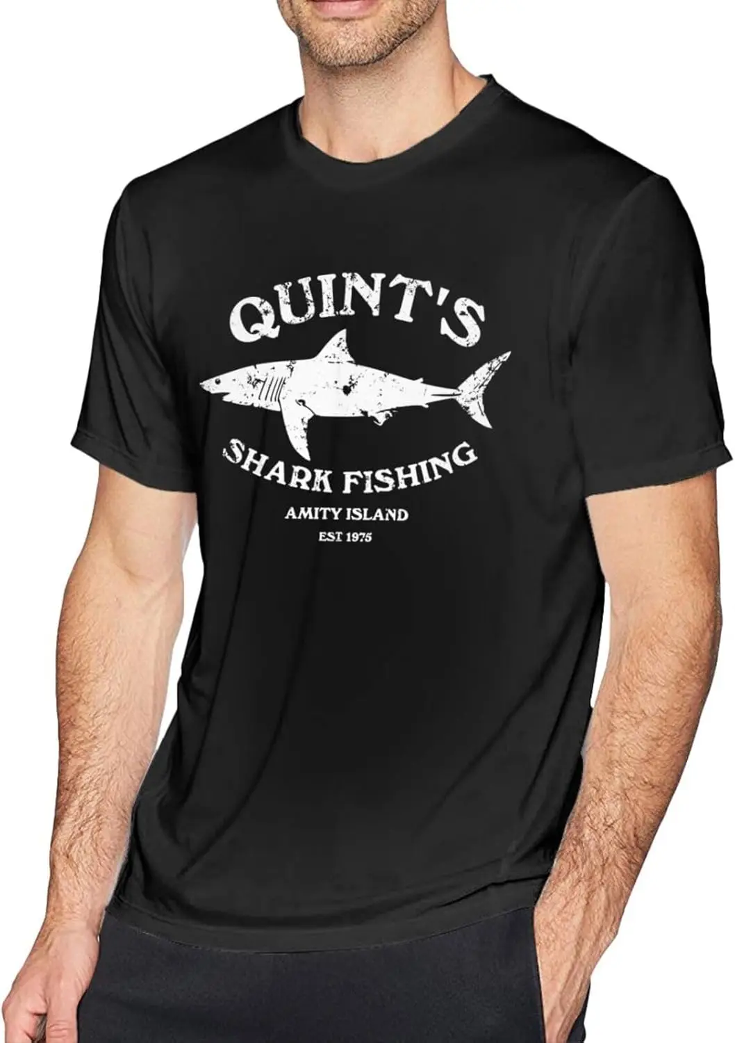 Quints Shark Fishing Jaws Men's t-Shirt, Cotton t-Shirt, Crew Neck t-Shirt