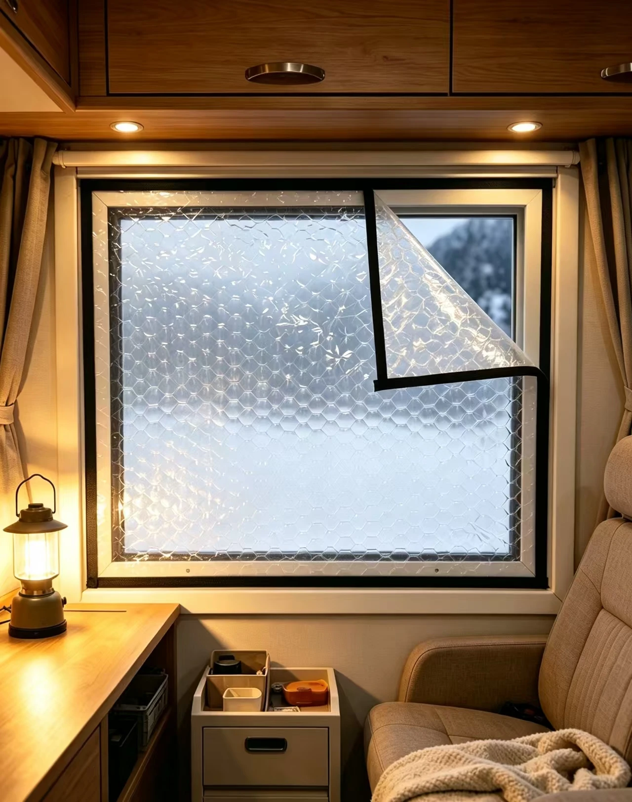 Winter EVA windproof and warm film, bedroom window windproof, fully sealed self-adhesive water cube film. Windproof window insul