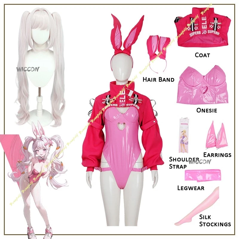 DEUSA DELLA VITTORIA: NIKKE Costumi Cosplay Calze di seta Parrucche Ragazze Cappotto rosa Tutina Giochi anime Wome Sexy Natale Halloween
