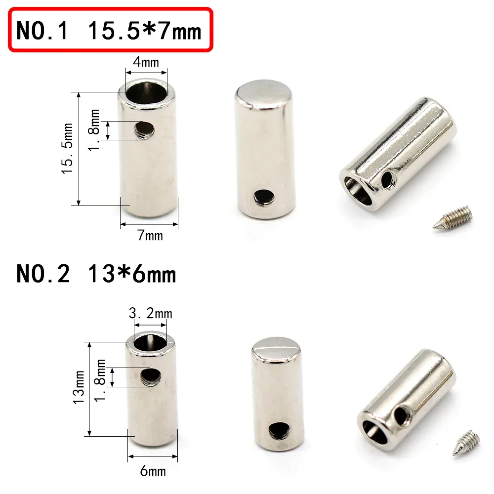 10 pz Cilindro Tappo Estremità In Metallo Con Vite Corda Estremità Blocco Cordino Pinze di Fissaggio Indumento Lacci Delle Scarpe Cordoni Accessori