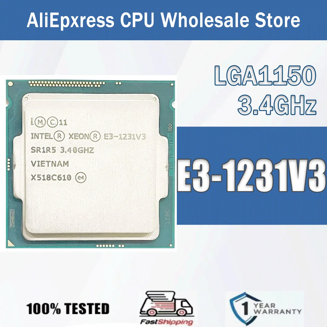 Intel Xeon E3-1231V3 3,4 GHz Quad-Core 8M 80 W E3 1231 V3 Computer CPU Prozessor Server E3 1231V3 Paket LGA 1150