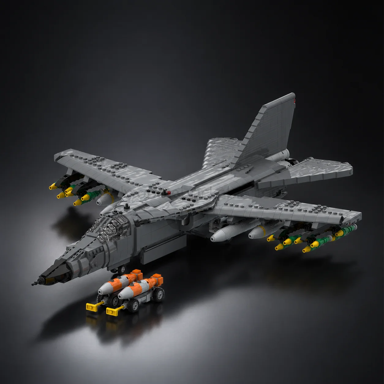 

MOC F-111 Aardvark Military Aircraft Building Blocks Fighter Bomber Bricks DIY Model Assembly Set Gift for Men Adults