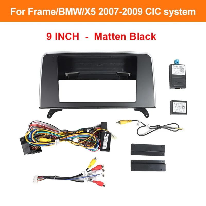 9 Inch Radio Fascia Frame Fit For 2007-2017 BMW X5 Stereo DVD Player Plastic Dash Canbus Harness Set