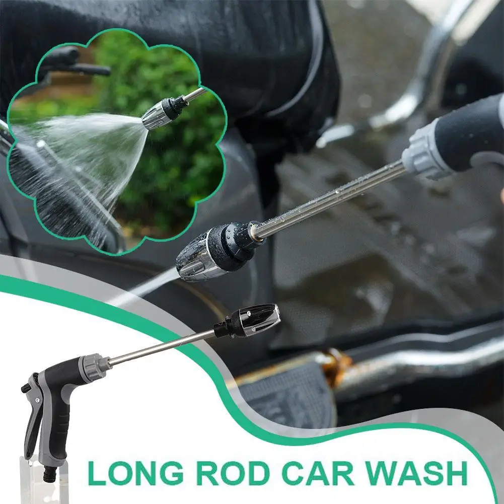 T8 Long Pole Car Washing Tool Watering Garden Tool Water Pipe Hose Universal Metal Extended Car Washing High-pressure Water Gun