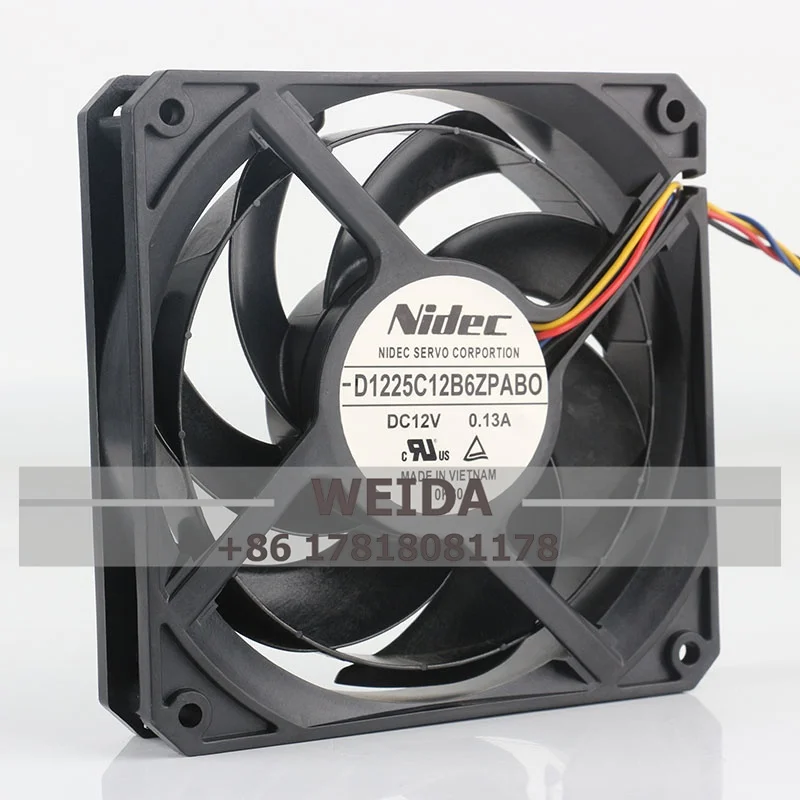 Cooling fanChassis fan NIDEC D1225C12B6ZPAB0 D1225C12-0204012cm DC12V 0.13A 12025 Super quiet energy-saving