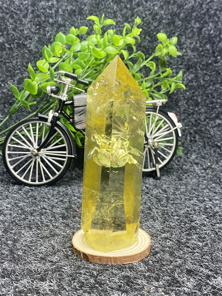 Room Decoration Natural Citrine Amethyst Hexagonal Obelisk Healing Reiki Crystal Wand Crafts Holiday Gift