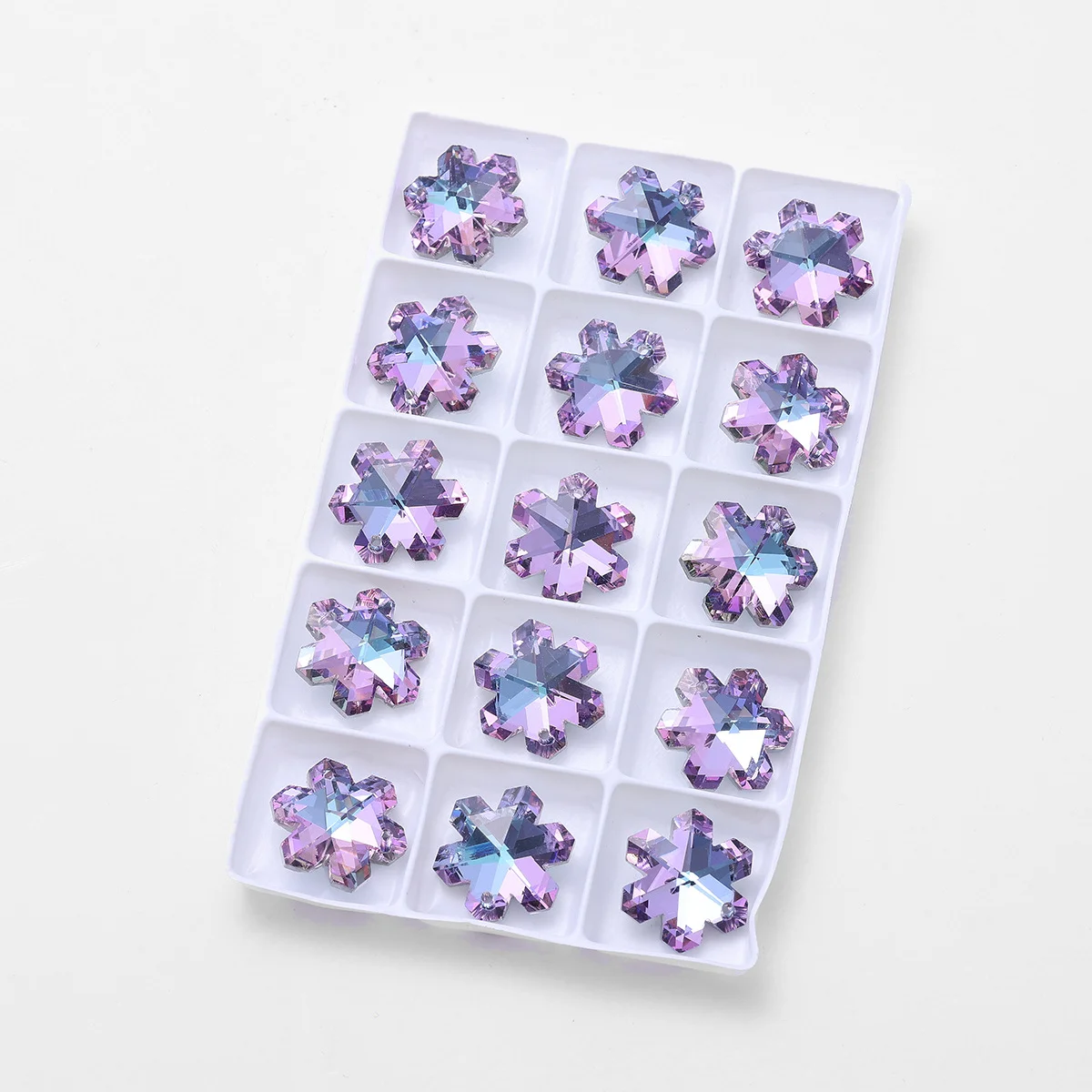 15pcs Crystal Austria Ice Flower Cut Pendants Loose Rhinestone Charms Glass Jewelry Gems Stones for DIY Necklace Jewelry Making