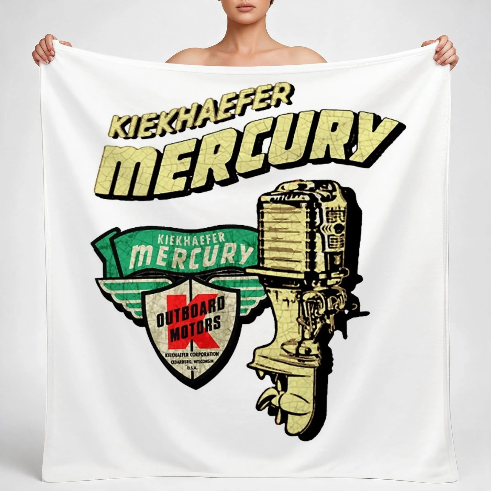 Mercury vintage Outboard Motors Throw Blanket couch cozy soft plush fuzzy picnic outdoor blanket