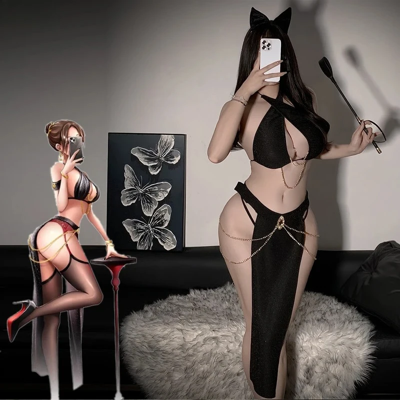 

Ретро египетская королева, одежда для цыплят, танцевальный темперамент, эротическая униформа, одежда для косплея, женская цепочка с котом, эротические наряды, костюмы