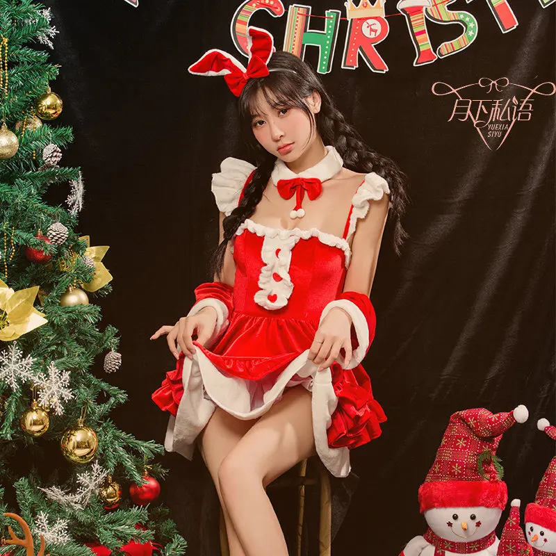 Christmas dress new year girl christmas Cosplay Lolita pure desire rabbit girl role-playing Uniform suit