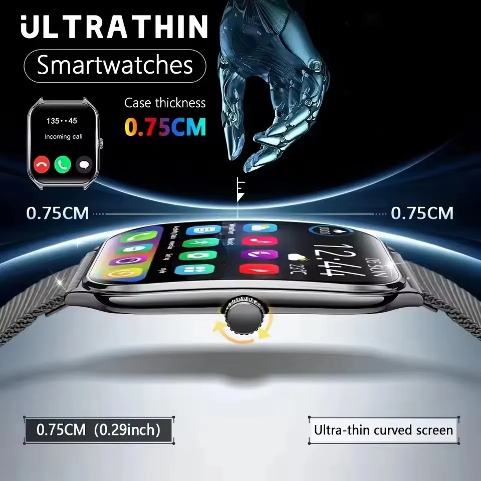 Reloj inteligente ultrafino para mujer, pantalla AMOLED HD de 1,96 pulgadas, 466x466, siempre muestra el tiempo, alerta de llamada, reloj inteligente, rastreador de ejercicios versátil