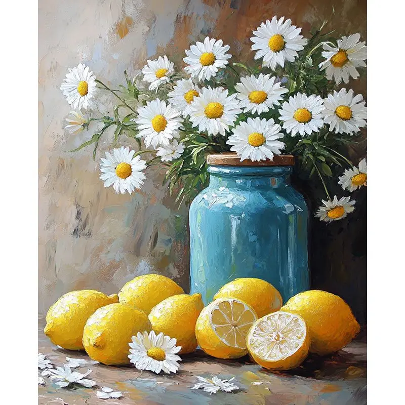 

PhotoCustom Painting By Numbers Diy White Flowers Kits Unique Gift Acrylic Paint By Number For Adults Modern Wall Art