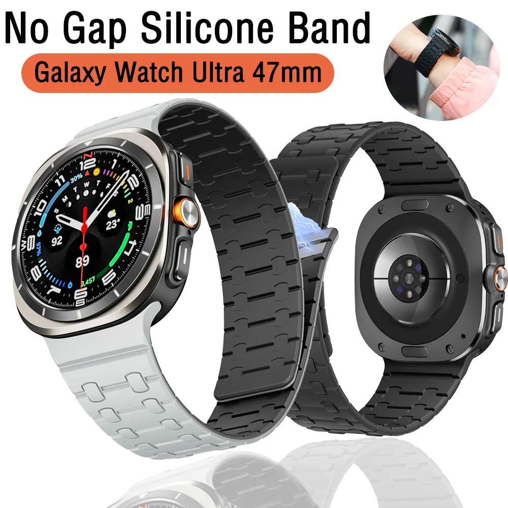

No Gap Sports Silicone Band for Samsung Galaxy Watch Ultra 47mm Magnetic Strap Bracelet Replaceable Galaxy Watch Ultra Wristband