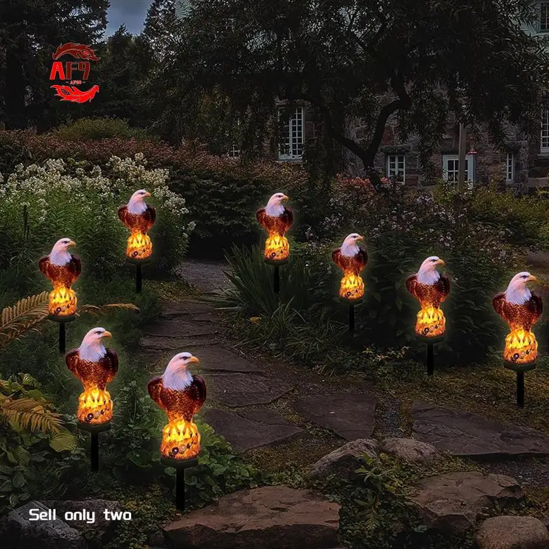 

AF90-Solar Eagle Outdoor Garden Light, Outdoor Path Solar Powered Eagle Stake Lights Spot Light For Lawn Lighting 2 Pack
