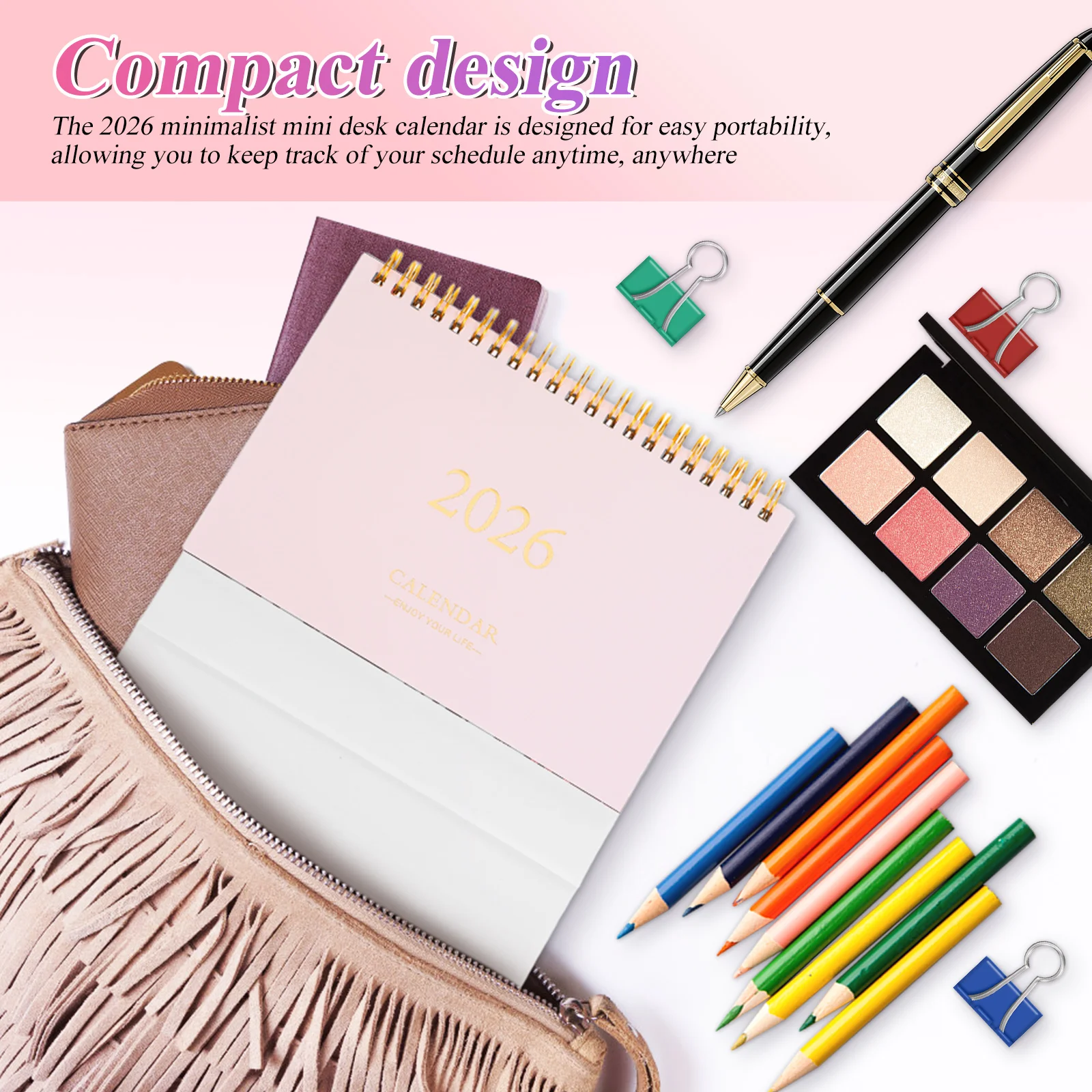 2026 Mini Desk Calendar Compact Thick Paper Flip Design For Daily Schedule Planning Memo Writing Desktop Decoration Small