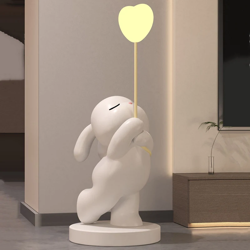 

Decoration Sculptures & Figurines Home Decor Accessories Cute Rabbit Floor Lamp Ornament Living Room Bedroom Resin Animal Statue