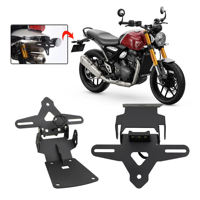 

License Plate Holder LED Light Rear Tail Tidy Fender Eliminator Kit For Speed400x Scrambler400x Scrambler SPEED 400 X Motorcycle