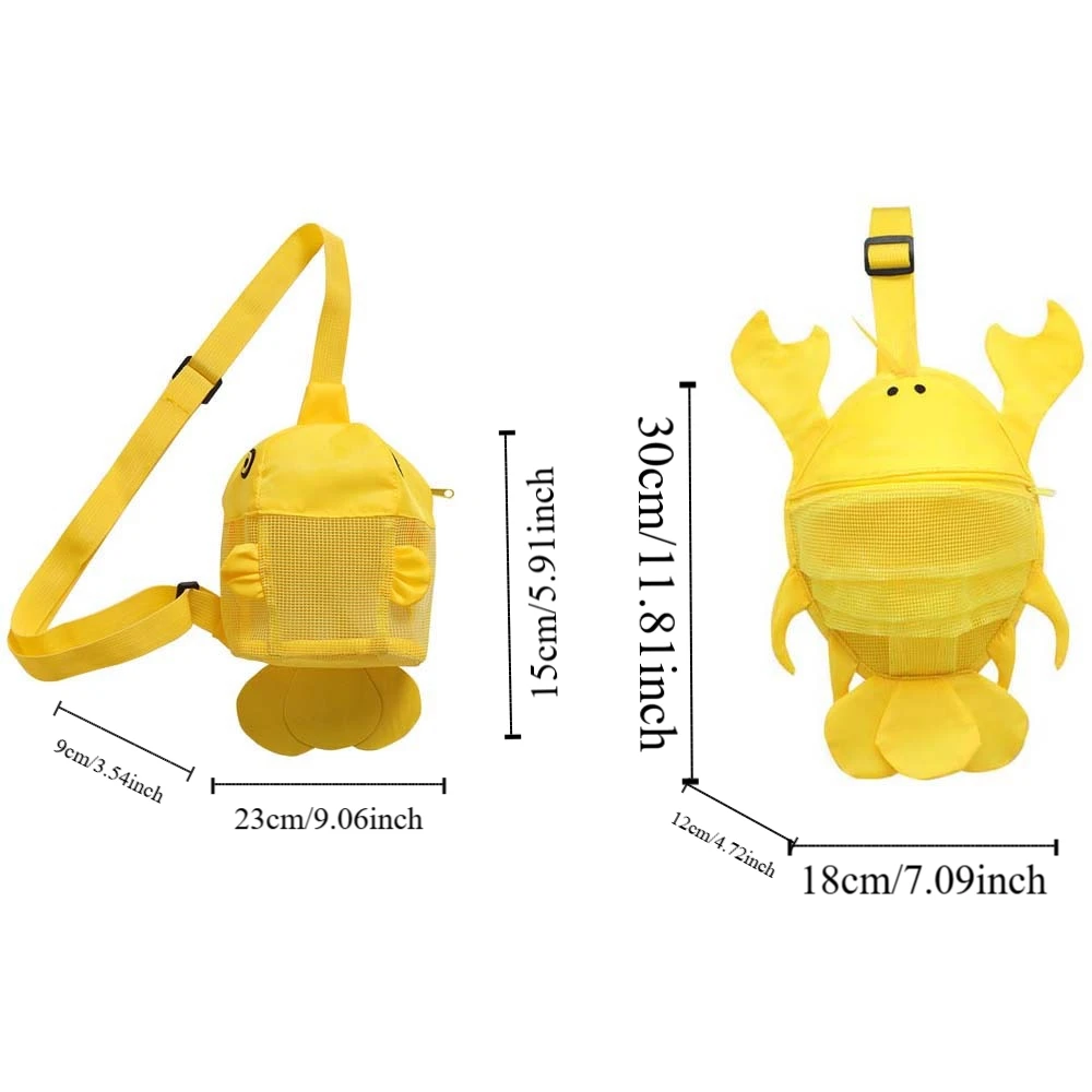 Breathable Children Mesh Chest Bag Clownfish Lobster Hollow Out Dopamine Pouch Fluorescence Color Polyester