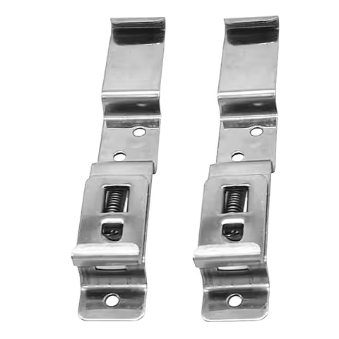 2Pcs License Plate Brackets Spring Loaded Car License Plate Frame Holder Stainless Steel Car License Clamps for Trailer Caravan