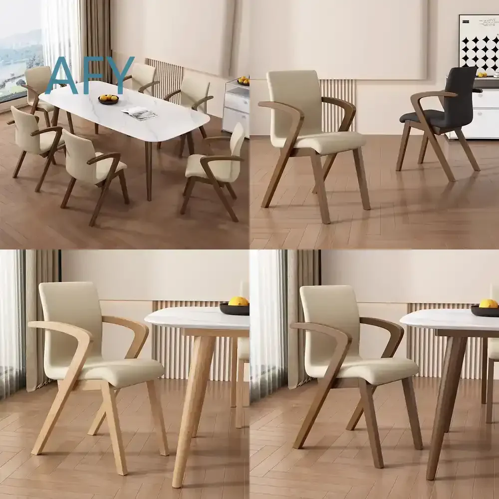 Scandinavian Solid Wood Dining Chair for Modern Minimalist Armchair for Luxury Home Office Desk Chair for Nordic Furniture