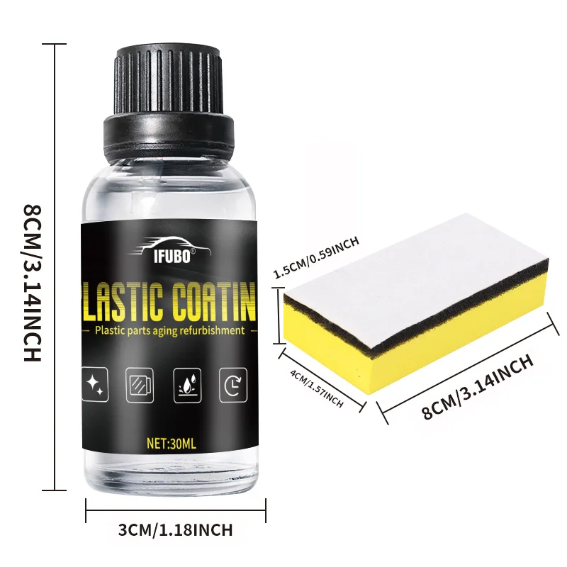 [Fast Arrival] Crystal Clear Car Plastic Restoration Kit - Enhance Black Gloss, Interior Dust Protection & Maintenance