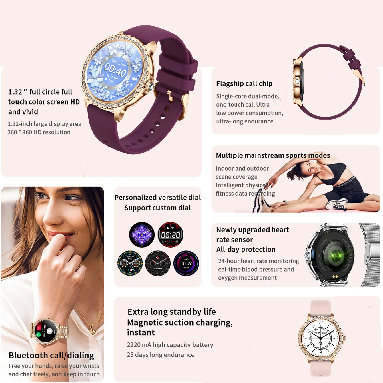 End High Luxury Watch Woman Female Smartwatch Free Shipping Watche Women Pregnanancy Tracking Blood Pressure Monitor