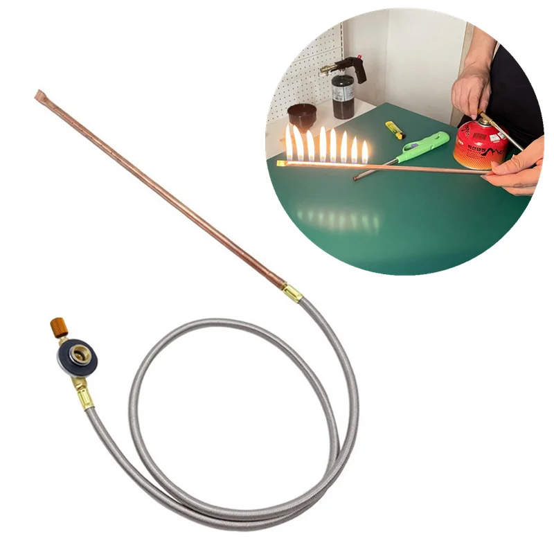 Handgehaltenes Feueranzünder-Gasgerät für den Außenbereich, vielseitig einsetzbar, mit 1 m flexiblem Schlauch für Kamin, Outdoor, Camping, Grillen, Picknickgerät