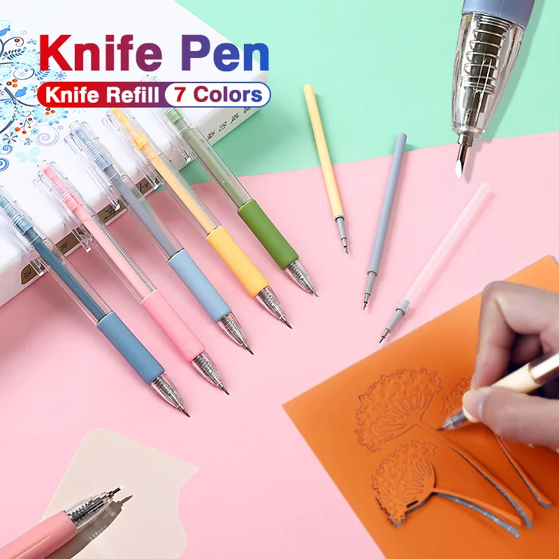 Art Utility Cutting Knife Pen Replace Refill Stickers Tape Paper Scrapbooking Carving Cutter School DIY Crafts Supplies Tools