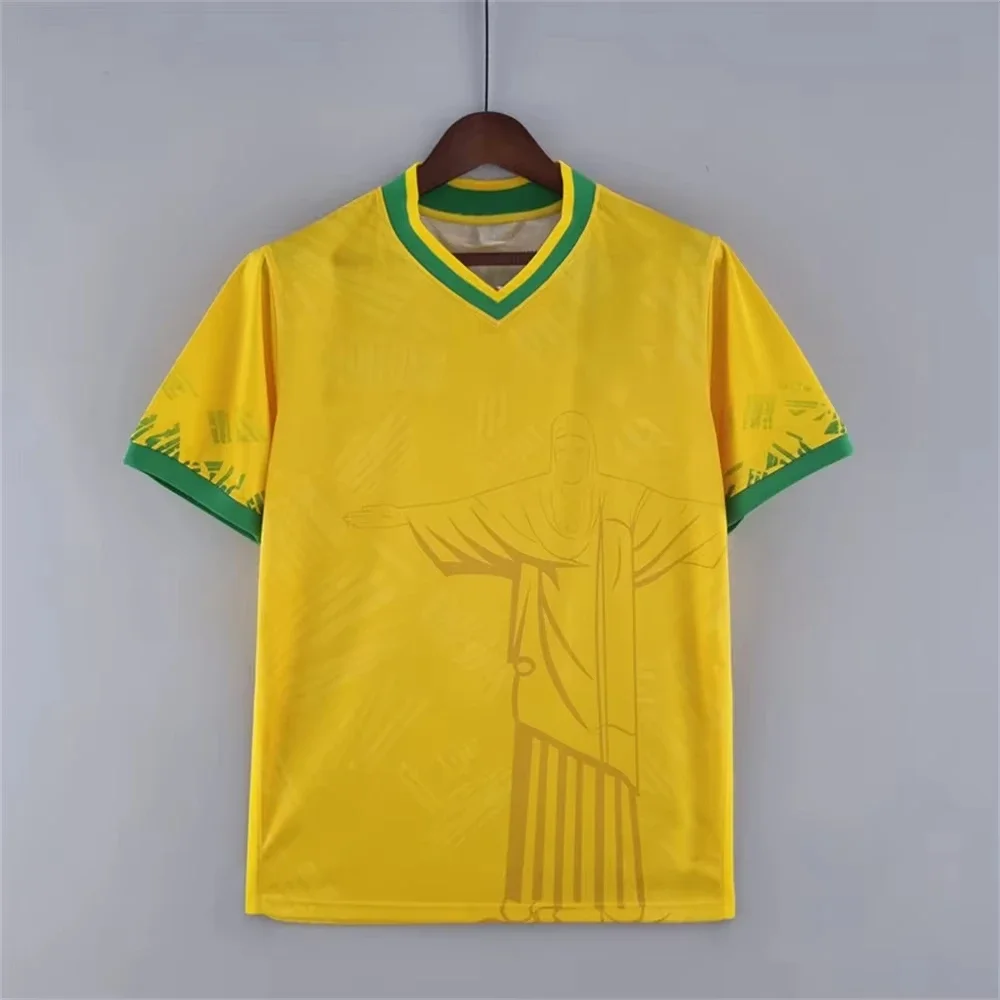 Summer Football Breathable Quick-drying Training Top Brazil Special Edition Jesus Black Grey Football Jersey Men Outdoor Tshirts image 5