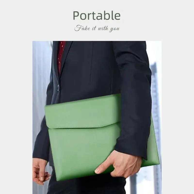 

D08B Waterproof PU Portfolios Case Holds Pages Closure for Business Travel