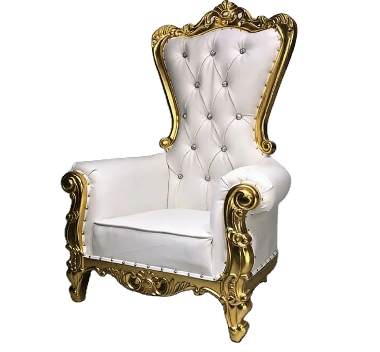 Luxury Gold High Back Antique Pedicure Royal King Throne Chair Wedding Event Furniture Throne Sofa Chair