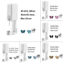 2pcs Disposable No Pain Safe Sterile Ear Piercing Unit Kit Butterfly Ear Stud Piercing Tool Built-In Fashion Jewelry 20g