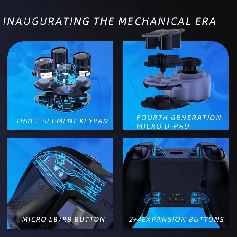 Zd O + excelente controlador de juegos Elite Modular sensorial Rgb interruptor teléfono Bluetooth controlador Ns tableta Steam personalizable ZD