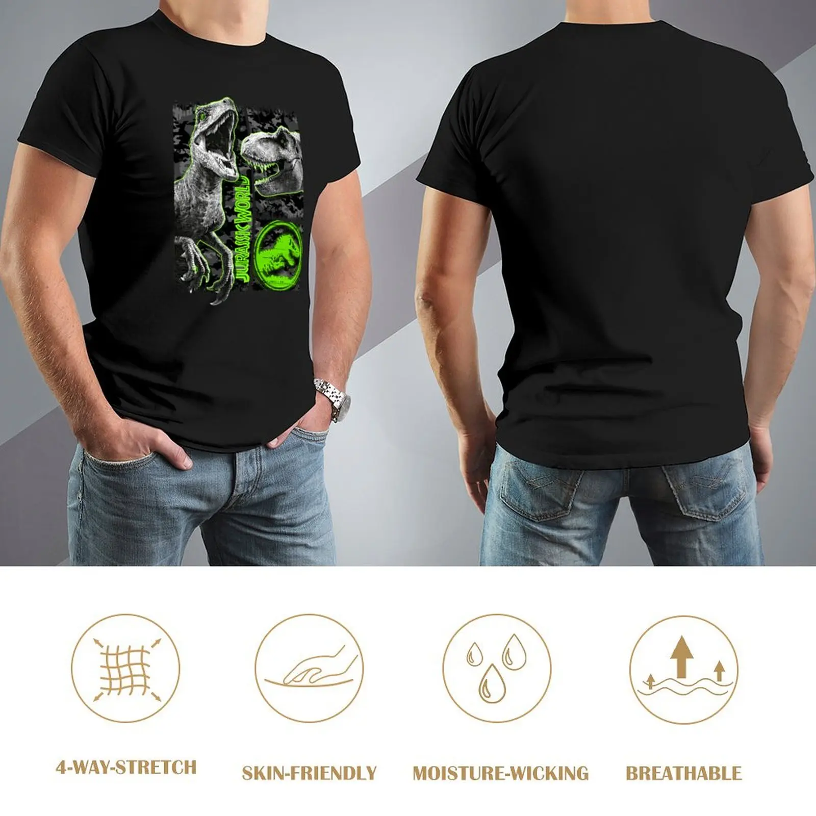 Jurassic World Blue Portrait Panel T-Shirt plus sizes blacks oversized graphic tee plus size clothes mens clothing image 4