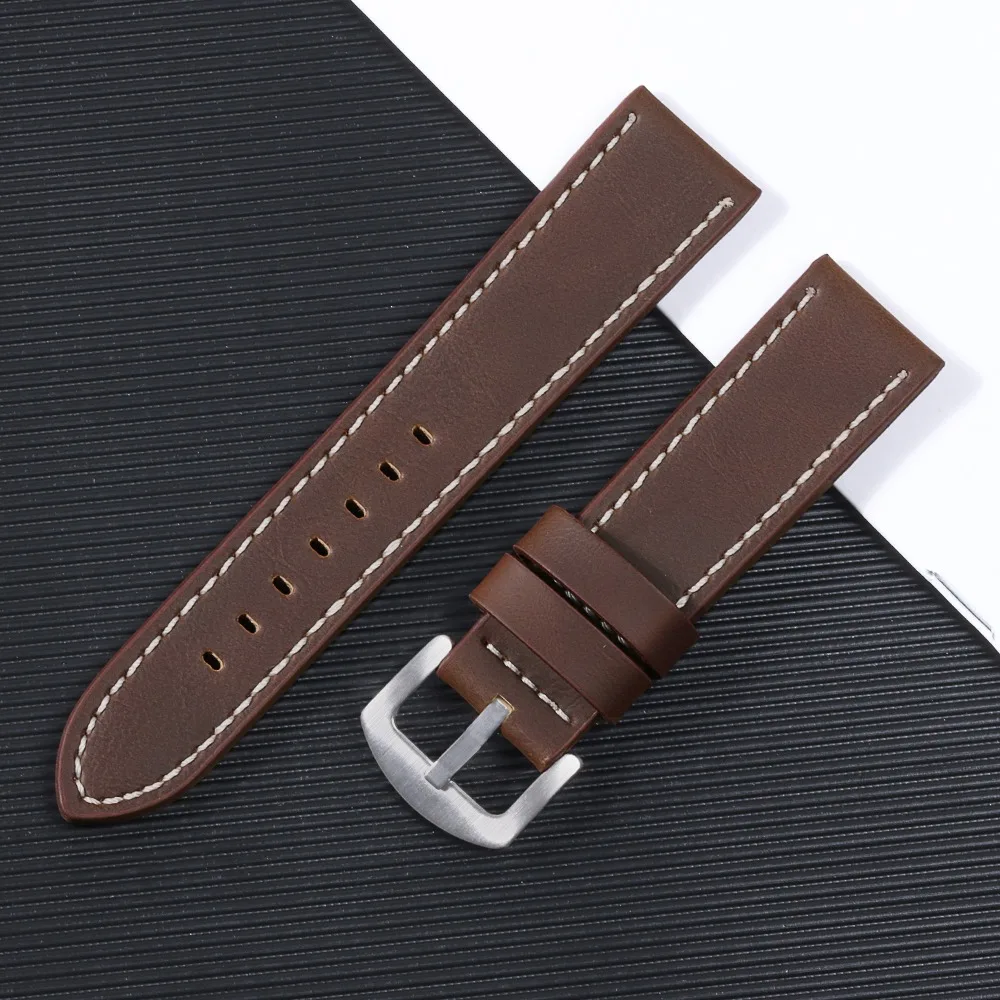 18mm 20mm 22mm 24mm Cowhide Leather Watch Strap for Huawei Watch GT6/5/4 Bracelet for Xiaomi Mi Watch S3 S4 Sport Universal Band