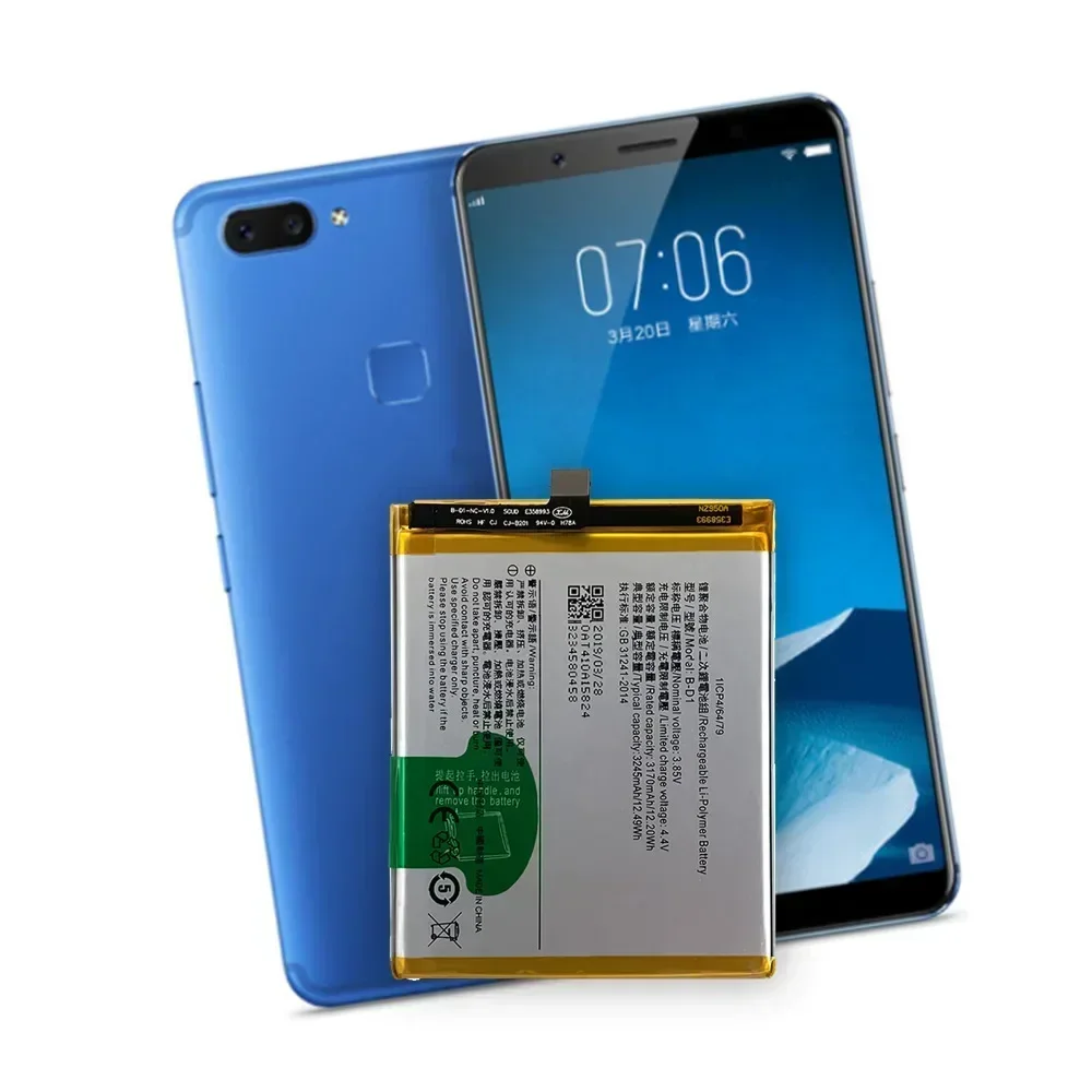 

B-D1 Replacement Battery For Vivo X20 X20A X20L 1721 B D1 3245mAh High Quality Mobile Phone Built-in Lithium Batteries