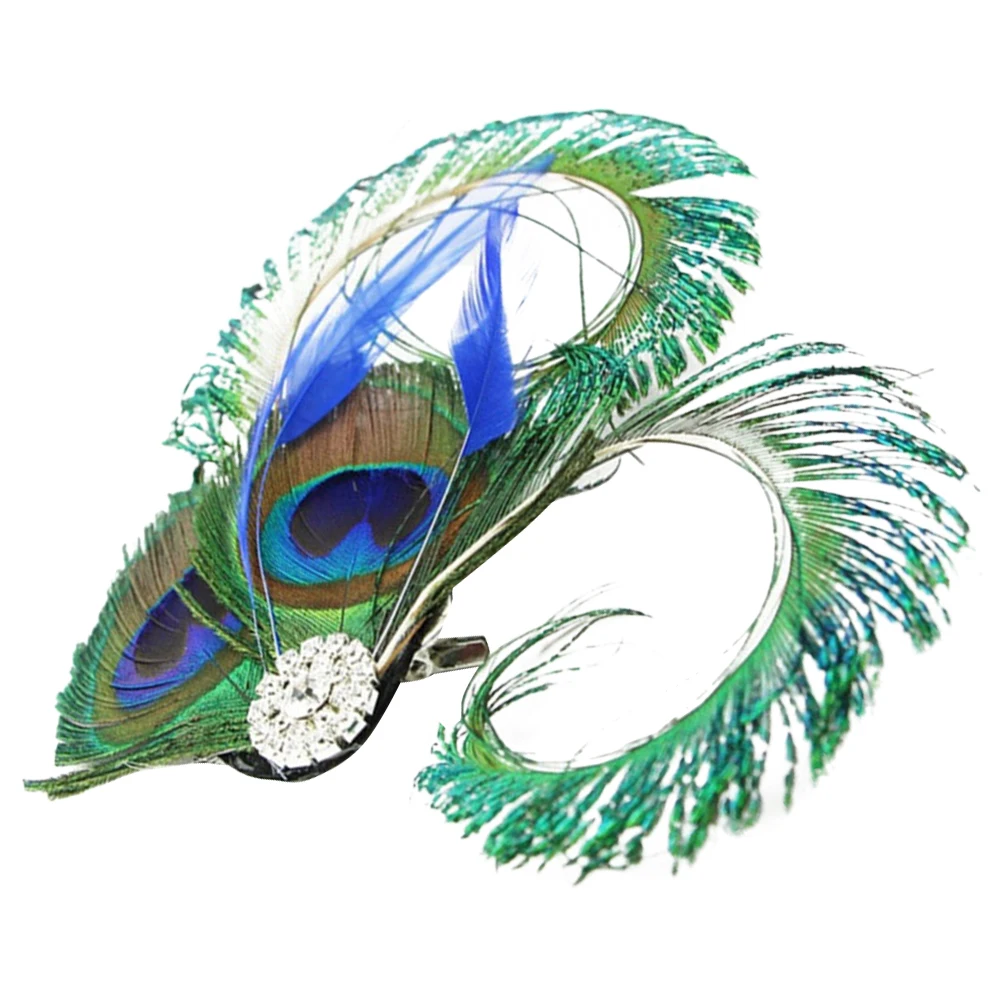 

Blue Hair Clip Lightweight Comfortable Fascinator Women Tea Party 1920s Flapper Accessories Halloween