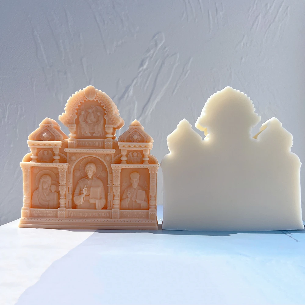 Religion Statue Candle Mold Home Decor Art Silicone Mold Sculpture Statue Soy Wax Silicone Mould