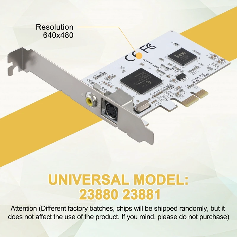 PCIE Expansion Card PCIE To AV Surveillance HD 640X480 Resolution Video Capture Card Image Capture Card