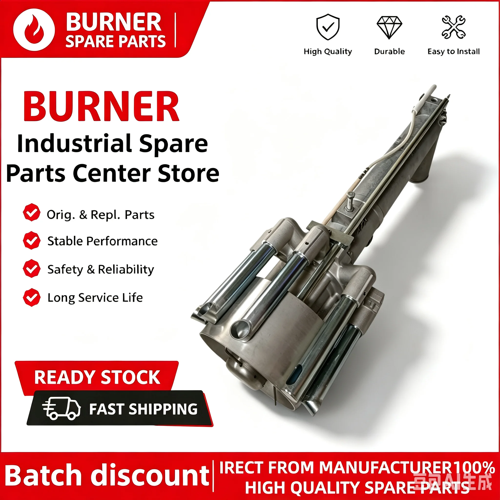 High‑Temperature Low‑NOx Combustion Head Assembly Fit RS160M/BLU RS200M/BLU RS410BLU RS610BLU RS810BLU Heating Boiler