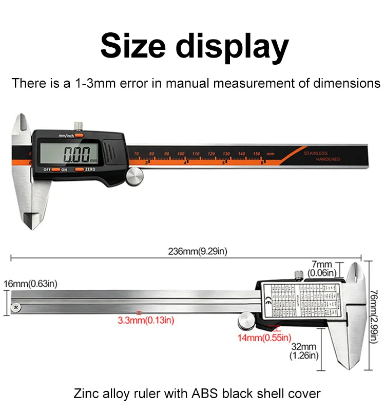 High Precision Digital Caliper 0-150mm Zinc Alloy Rangefinder Caliper for Measuring Inner And Outer Diameters
