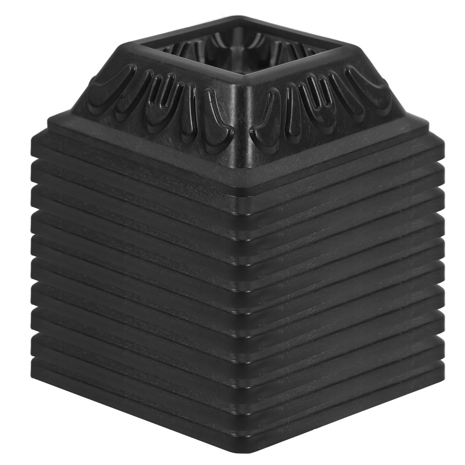 

10Pcs Vinyl Fence Post Skirt Black Post Base Cover Slide on Waterproof Deck Porch Trim Reusable Column Wraps Vinyl Fence Parts