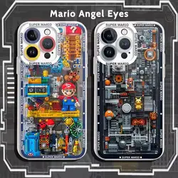 Bausteine Spiel Supers M-Marios Bros Handyhülle für iPhone 16 15 14 13 12 11 Mini Pro Max XR XS Max 7 8 Plus SE Transparent