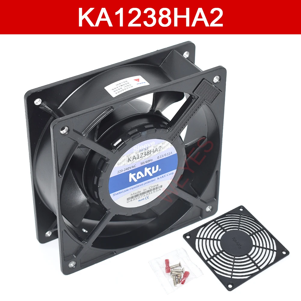 

For KAKU KA1238HA2 High Temperature Resistance Waterproof Cooling Fan AC220V-240V 12038 120*120*38MM Cooler New