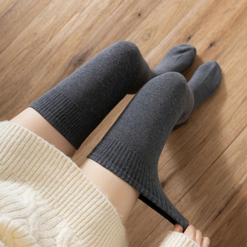 80cm Extended Over Knee High Socks Silicone Anti Slip High Tube Cotton Socks High Elasticity Loose Oversized Women's Stockings
