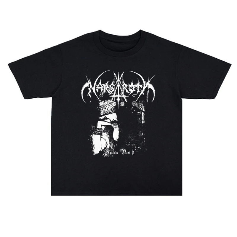 

2025 Summer Black Metal Rock Band Nargaroth Printed Cotton Men's and Women's T-shirt High Quality Short Sleeve Men Tee