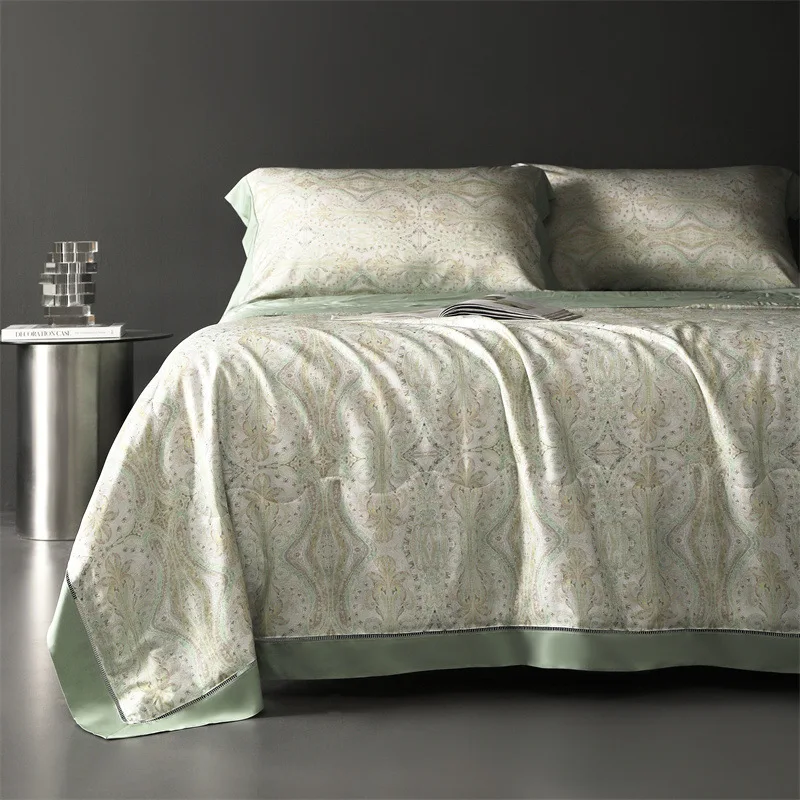 Luxury 100S Lyocell Fiber Summer Quilt 150X200Cm Single Satin Silky Air Condition Blanket High Quality Cool Printing Comforters