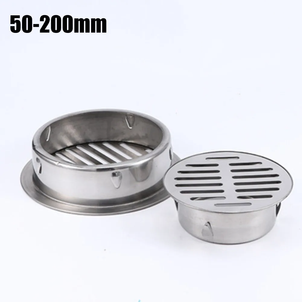 Floor Drain 50mm-200mm Stainless Steel Balcony Drainage Roof Round Floor Drain Cover Rain Pipe Cap PVC Drain Pipe Floor Drain